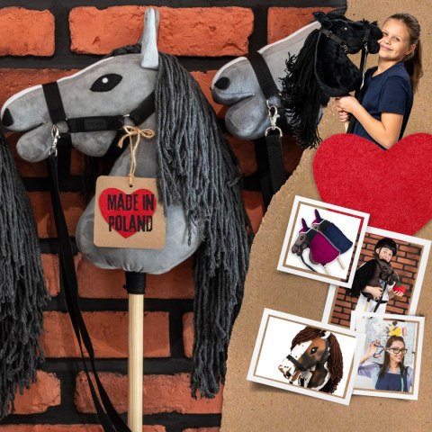 Hobby Horse Skippi - koń na kiju - Szary A4 - ręcznie robiony w Polsce Hobby Horse Skippi - koń na kiju - Szary A4 - ręcznie robiony w Polsce