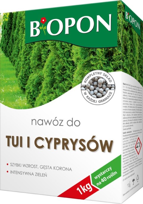 Nawóz do tui i cyprusów granulat 1kg Nawóz do tui i cyprusów granulat 1kg