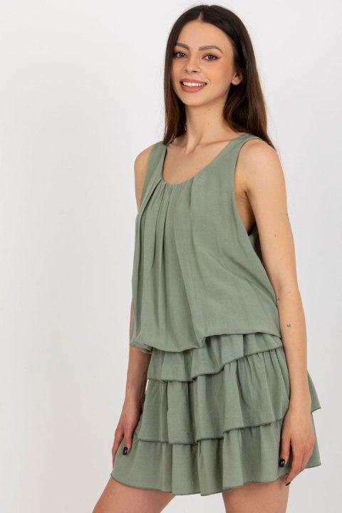 Sukienka Model TW-SK-BI-8139.44 Khaki - Och Bella Sukienka Model TW-SK-BI-8139.44 Khaki - Och Bella
