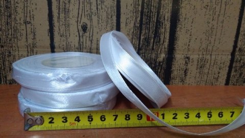 Wstążka satynowa 12mmx32m BIAŁA 4szt. | AX12-01 Wstążka satynowa 12mmx32m BIAŁA 4szt. | AX12-01