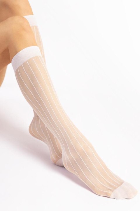 Podkolanówki Model Linea 15 Den White - Fiore Podkolanówki Model Linea 15 Den White - Fiore