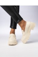 Damskie Mokasyny ? Kremowe MILANO BEIGE - Inello