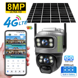 V380 Kamera 4G z podwójnym obiektywem Solar PIR Wykrywanie ludzi Noktowizor
