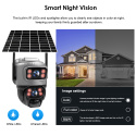 V380 Kamera 4G z podwójnym obiektywem Solar PIR Wykrywanie ludzi Noktowizor