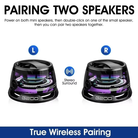 VIKEFON przenośny Mini głośnik Bluetooth G200 oświetlenie RGB głośnik magnetyczny BT5.3 Mini głośnik 7-godzinny uchwyt na telefon z odtwarzaniem VIKEFON przenośny Mini głośnik Bluetooth G200 oświetlenie RGB głośnik magnetyczny BT5.3 Mini głośnik 7-godzinny uchwyt na telefon z odtwarzaniem
