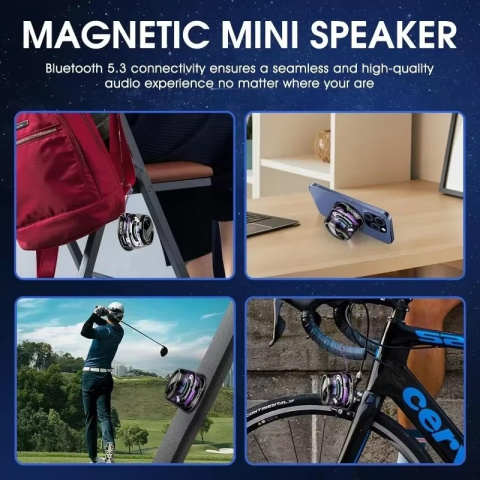 VIKEFON przenośny Mini głośnik Bluetooth G200 oświetlenie RGB głośnik magnetyczny BT5.3 Mini głośnik 7-godzinny uchwyt na telefon z odtwarzaniem VIKEFON przenośny Mini głośnik Bluetooth G200 oświetlenie RGB głośnik magnetyczny BT5.3 Mini głośnik 7-godzinny uchwyt na telefon z odtwarzaniem