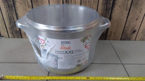 Garnek 10l ze stali nierdzewnej + szklana pokrywka fi-26 VITALO | 400120 Garnek 10l ze stali nierdzewnej + szklana pokrywka fi-26 VITALO | 400120