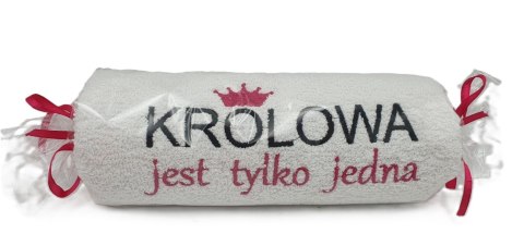 Ręcznik biały cukierek z haftem "Królowa jest tylko jedna" Ręcznik biały cukierek z haftem "Królowa jest tylko jedna"