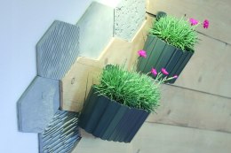 Doniczka wisząca na ścianę antracyt Boardee Wall DDES280