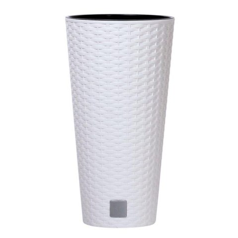 Doniczka z wkładem rattan RATO Tubus 25xh48 cm biała Doniczka z wkładem rattan RATO Tubus 25xh48 cm biała