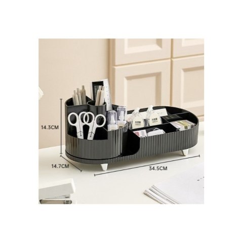 Organizer na pędzle, kosmetyki, ryflowany obrotowy czarny 34,5x14,7x14,3 cm CB56CZ Organizer na pędzle, kosmetyki, ryflowany obrotowy czarny 34,5x14,7x14,3 cm CB56CZ