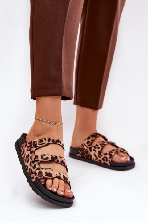 Sandał Klapki Model Uliri 3770 Panterka Brown - Step in style Sandał Klapki Model Uliri 3770 Panterka Brown - Step in style