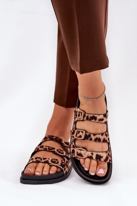 Sandał Klapki Model Uliri 3770 Panterka Brown - Step in style Sandał Klapki Model Uliri 3770 Panterka Brown - Step in style