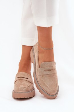 Mokasyny Model Wilamla 100-368 Khaki zamsz - Step in style