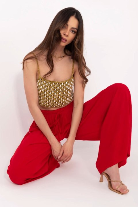 Spodnie Damskie Model MI-SP-25734.78 Red - Italy Moda Spodnie Damskie Model MI-SP-25734.78 Red - Italy Moda