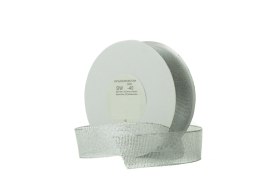 Wstążka brokatowa srebrna 6mm x 32m 4 rolki DW06-40