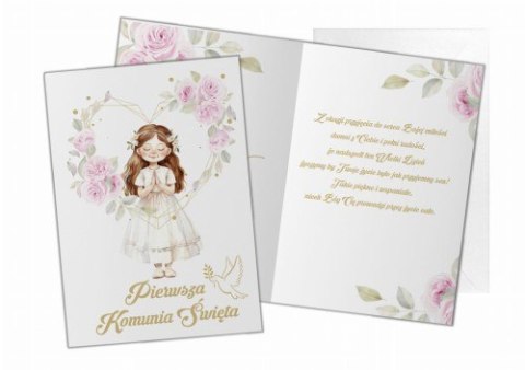 Kartka z życzeniami KARNET KOMUNIJNY dziewczynka 2 Kartka z życzeniami KARNET KOMUNIJNY dziewczynka 2