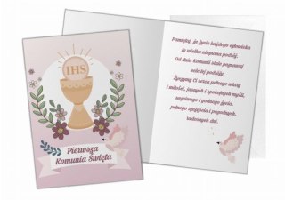 Kartka z życzeniami KARNET KOMUNIJNY dziewczynka 3
