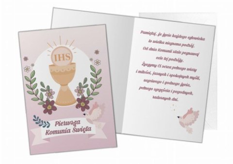 Kartka z życzeniami KARNET KOMUNIJNY dziewczynka 3 Kartka z życzeniami KARNET KOMUNIJNY dziewczynka 3