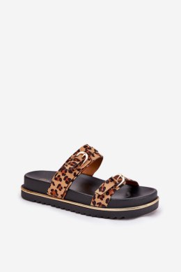 Sandał Klapki Model Ziferte LD-27 Brown Panterka - Step in style