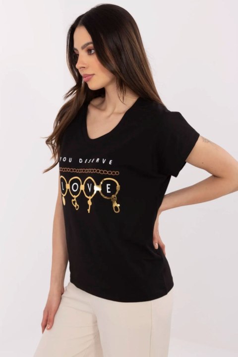 Tshirt Damski Model CLM-TS-1729.86 Black - Factory Price Tshirt Damski Model CLM-TS-1729.86 Black - Factory Price