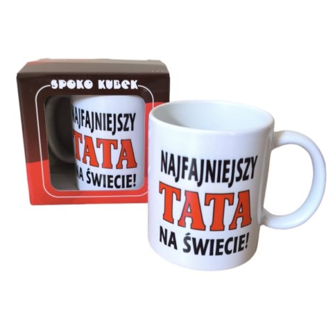 Kubek w ozdobnym opakowaniu Najfajniejszy Tata na Świecie 300 ml Kubek w ozdobnym opakowaniu Najfajniejszy Tata na Świecie 300 ml