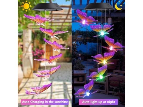 Lampa solarna ogrodowa motyle led 1244