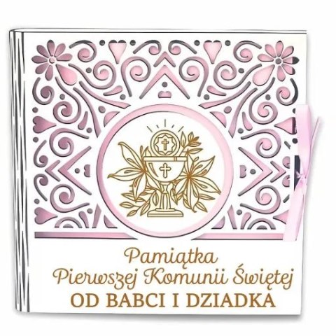 Pudełko na pieniądze kwadrat KOMUNIA - od Babci i Dziadka - Dziewczynka Różowa 3308-KOM3BD Pudełko na pieniądze kwadrat KOMUNIA - od Babci i Dziadka - Dziewczynka Różowa 3308-KOM3BD