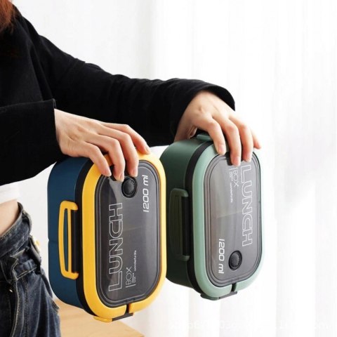 Śniadaniówka LUNCH BOX ze sztućcami 21 x 14,5 x 8cm mięta PJM44M Śniadaniówka LUNCH BOX ze sztućcami 21 x 14,5 x 8cm mięta PJM44M