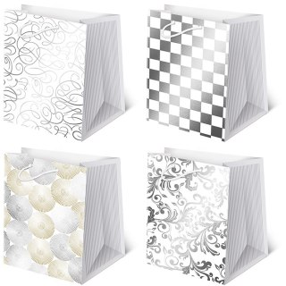 Torebki ozdobne 10szt. T-16 AVANTGARDE set 4 Białe 29 x 42 x 18,5cm