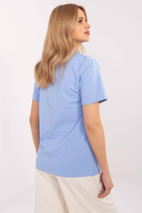 Tshirt Damski Model CLM-BZ-0039.48 Light Blue - Factory Price Tshirt Damski Model CLM-BZ-0039.48 Light Blue - Factory Price