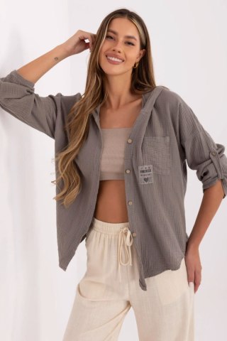 Koszula Damska Model DHJ-KS-25157.87 Dark Grey - Italy Moda