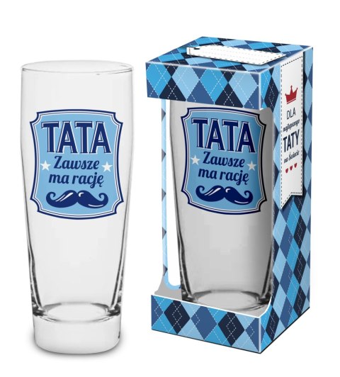 Szklanka do piwa 500ml. Tata ma zawsze rację Szklanka do piwa 500ml. Tata ma zawsze rację