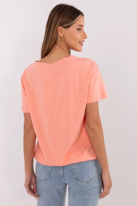 Tshirt Damski Model CLM-TS-1017.03 Coral - Factory Price Tshirt Damski Model CLM-TS-1017.03 Coral - Factory Price