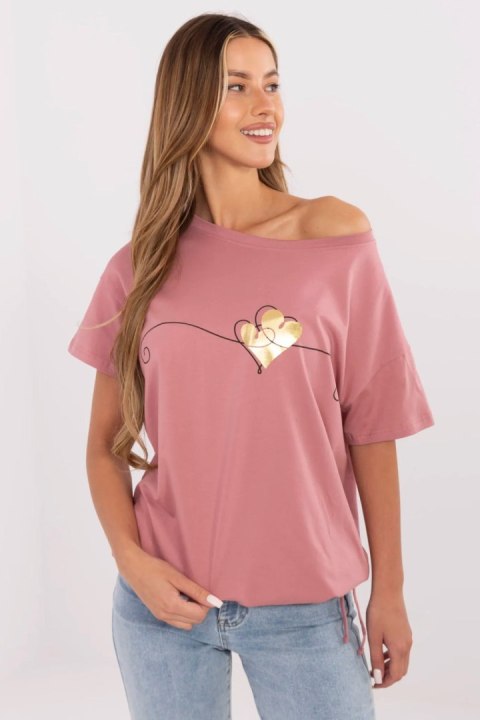 Tshirt Damski Model CLM-TS-1017.03 Dark Pink - Factory Price Tshirt Damski Model CLM-TS-1017.03 Dark Pink - Factory Price