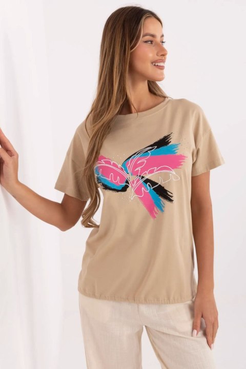 Tshirt Damski Model CLM-TS-1019.79 Camel - Factory Price Tshirt Damski Model CLM-TS-1019.79 Camel - Factory Price