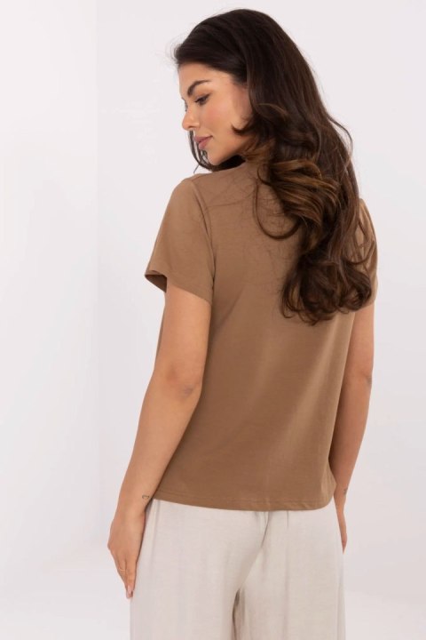 Tshirt Damski Model CLM-TS-1704.85 Light Brown - Factory Price Tshirt Damski Model CLM-TS-1704.85 Light Brown - Factory Price