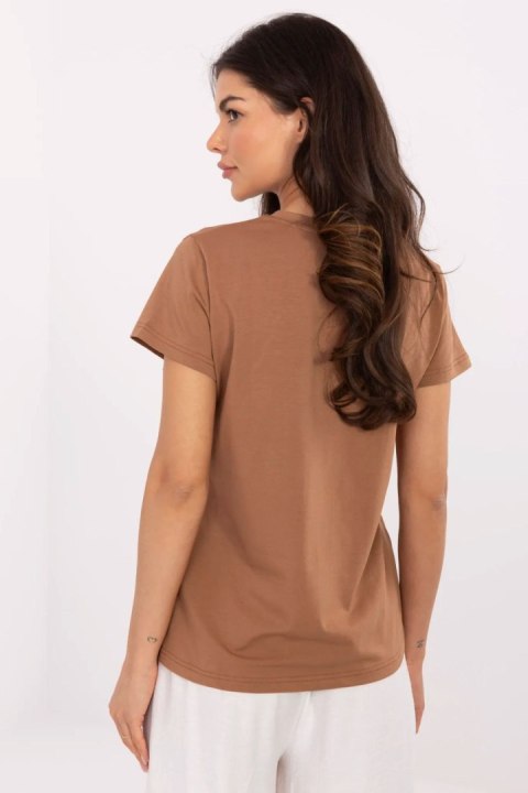 Tshirt Damski Model CLM-TS-1726.87 Light Brown - Factory Price Tshirt Damski Model CLM-TS-1726.87 Light Brown - Factory Price