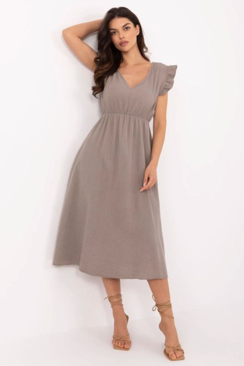 Sukienka Model MI-SK-122126.77 Dark Beige - Italy Moda Sukienka Model MI-SK-122126.77 Dark Beige - Italy Moda