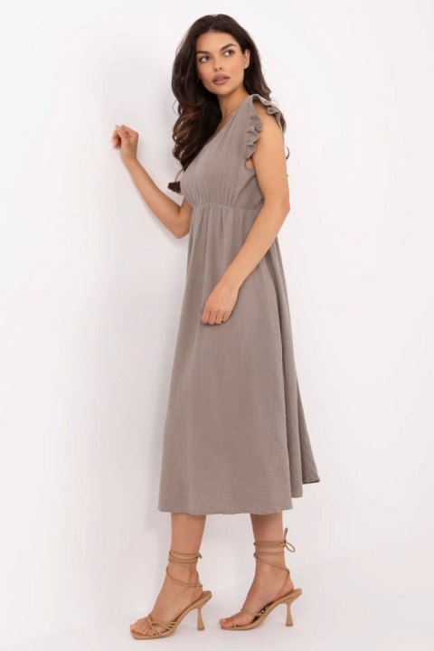 Sukienka Model MI-SK-122126.77 Dark Beige - Italy Moda Sukienka Model MI-SK-122126.77 Dark Beige - Italy Moda