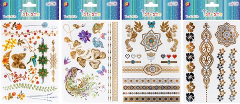 Tatuaże do ciała rozm. 14,5 x 19,5cm mix wzorów TAT-6775 Tatuaże do ciała rozm. 14,5 x 19,5cm mix wzorów TAT-6775