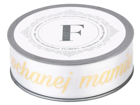 Wstążka biało złota 3cm x 10mb KOCHANEJ MAMIE - 226141 Z Wstążka biało złota 3cm x 10mb KOCHANEJ MAMIE - 226141 Z