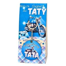 Brelok dla taty - Tato wszystkiego co najlepsze - wzór niebieski 3361-T2A