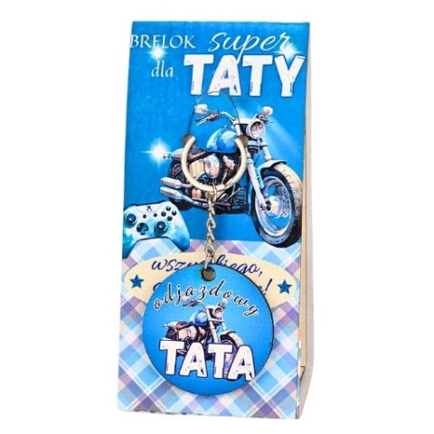 Brelok dla taty - Tato wszystkiego co najlepsze - wzór niebieski 3361-T2A