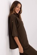 Koszula Damska Model MI-KS-6537.74P Dark Brown - Italy Moda