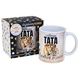 Kubek ceramiczny Najlepszy Tata. Dziękuję, że jesteś - wzór lew 3309-T4