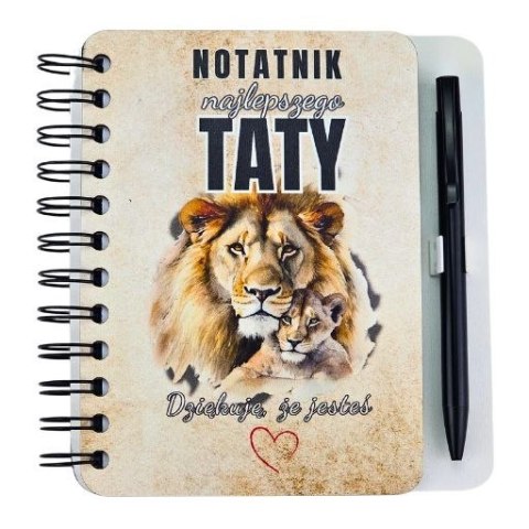 Notes z długopisem Najlepszy Tata. Dziękuję, że jesteś - wzór lew 3362-T4 Notes z długopisem Najlepszy Tata. Dziękuję, że jesteś - wzór lew 3362-T4