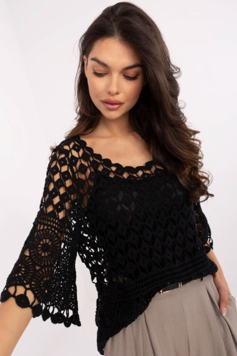 Bluzka Model MI-BZ-9007.77 Black - Italy Moda Bluzka Model MI-BZ-9007.77 Black - Italy Moda