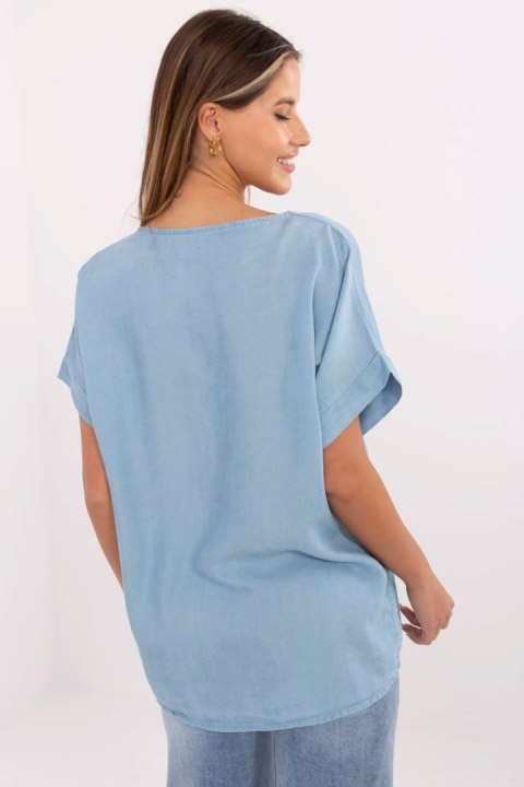 Bluzka Model MO-BZ-242301.61 Blue - Italy Moda Bluzka Model MO-BZ-242301.61 Blue - Italy Moda