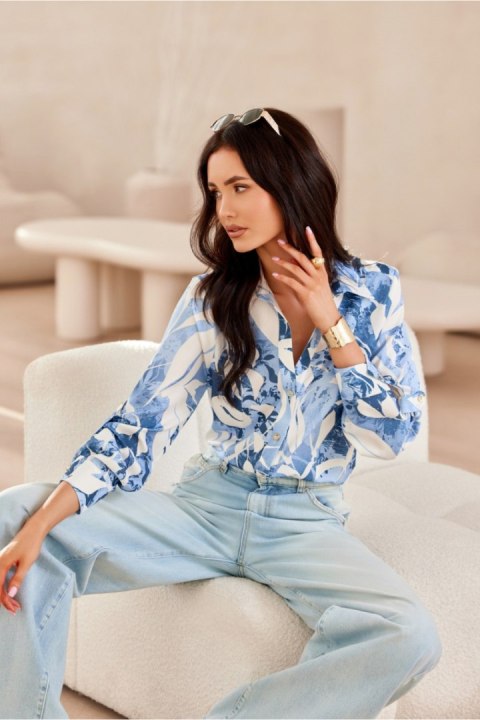 Koszula Damska Model Anvien BLU0136-06F Multicolor - Roco Fashion Koszula Damska Model Anvien BLU0136-06F Multicolor - Roco Fashion